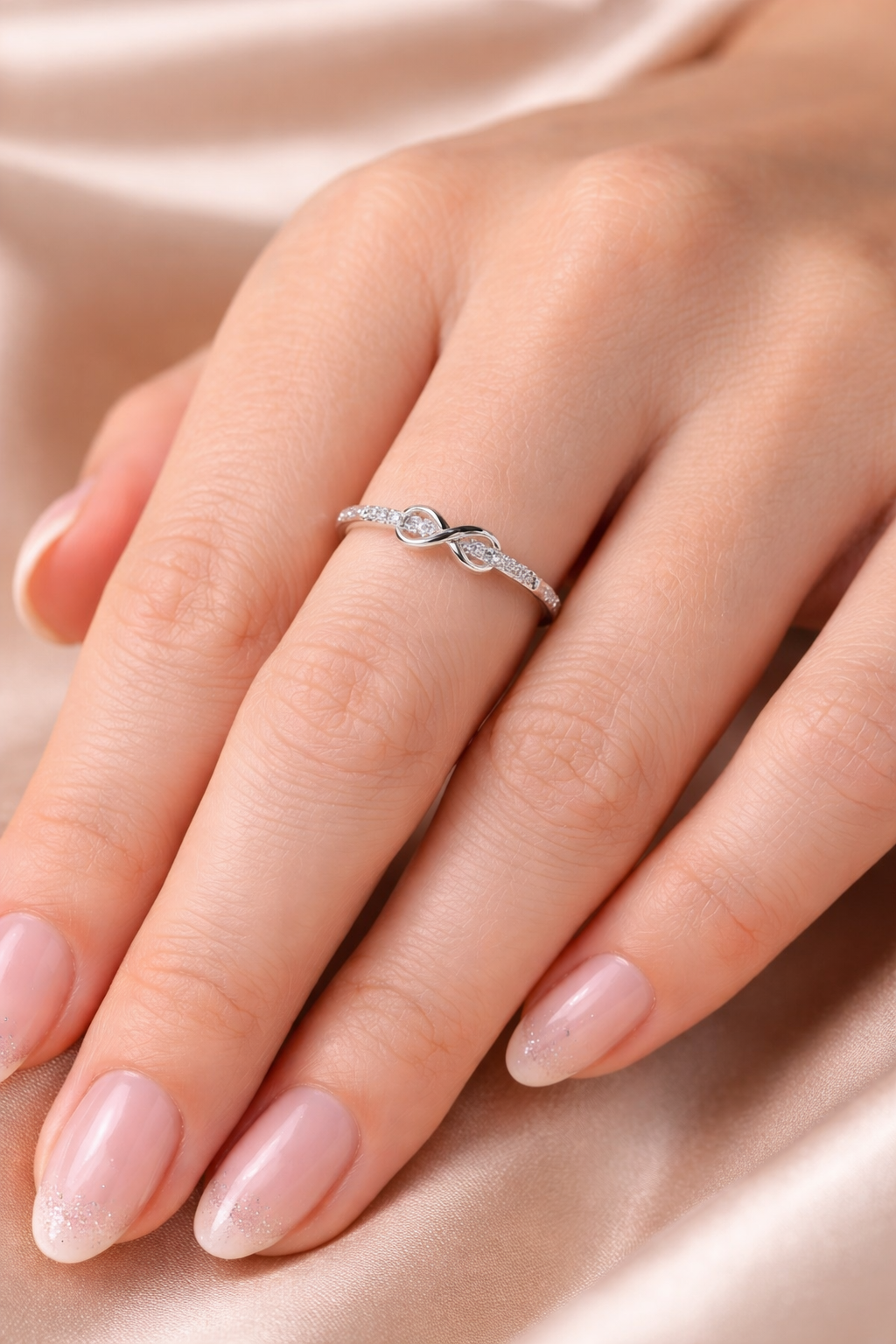 Silver Infinity Diamond Ring