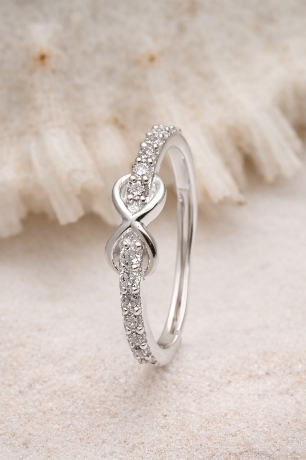 Silver Infinity Diamond Ring